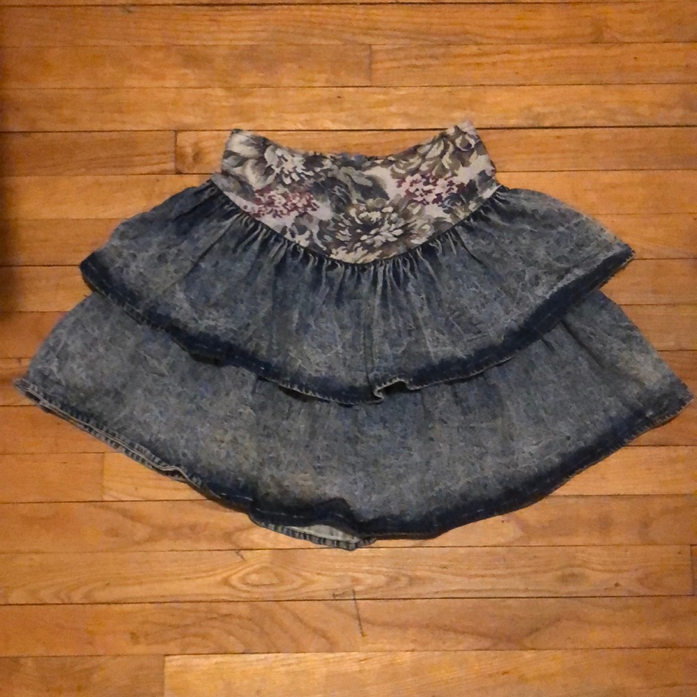Vintage Tiered Floral Waist Skirt